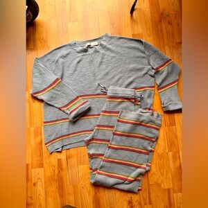 Free People blue Striped Pajama Set